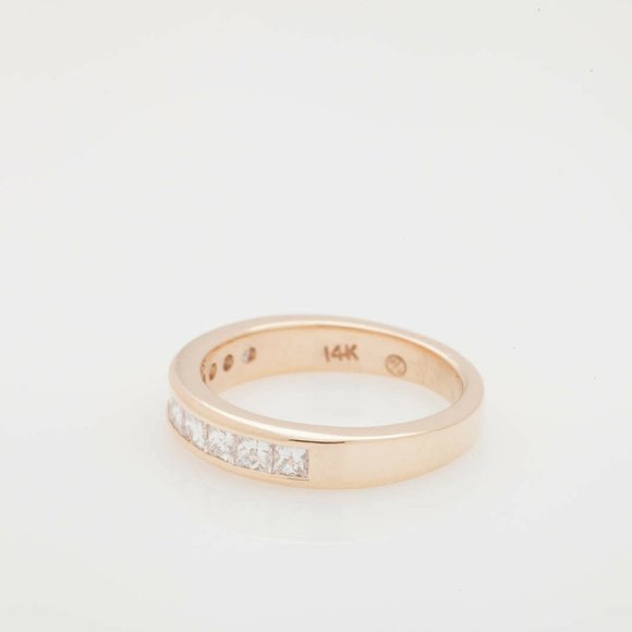 1 CT PRINCESS CUT 14K WEDDING BAND!! - Picture 2 of 3